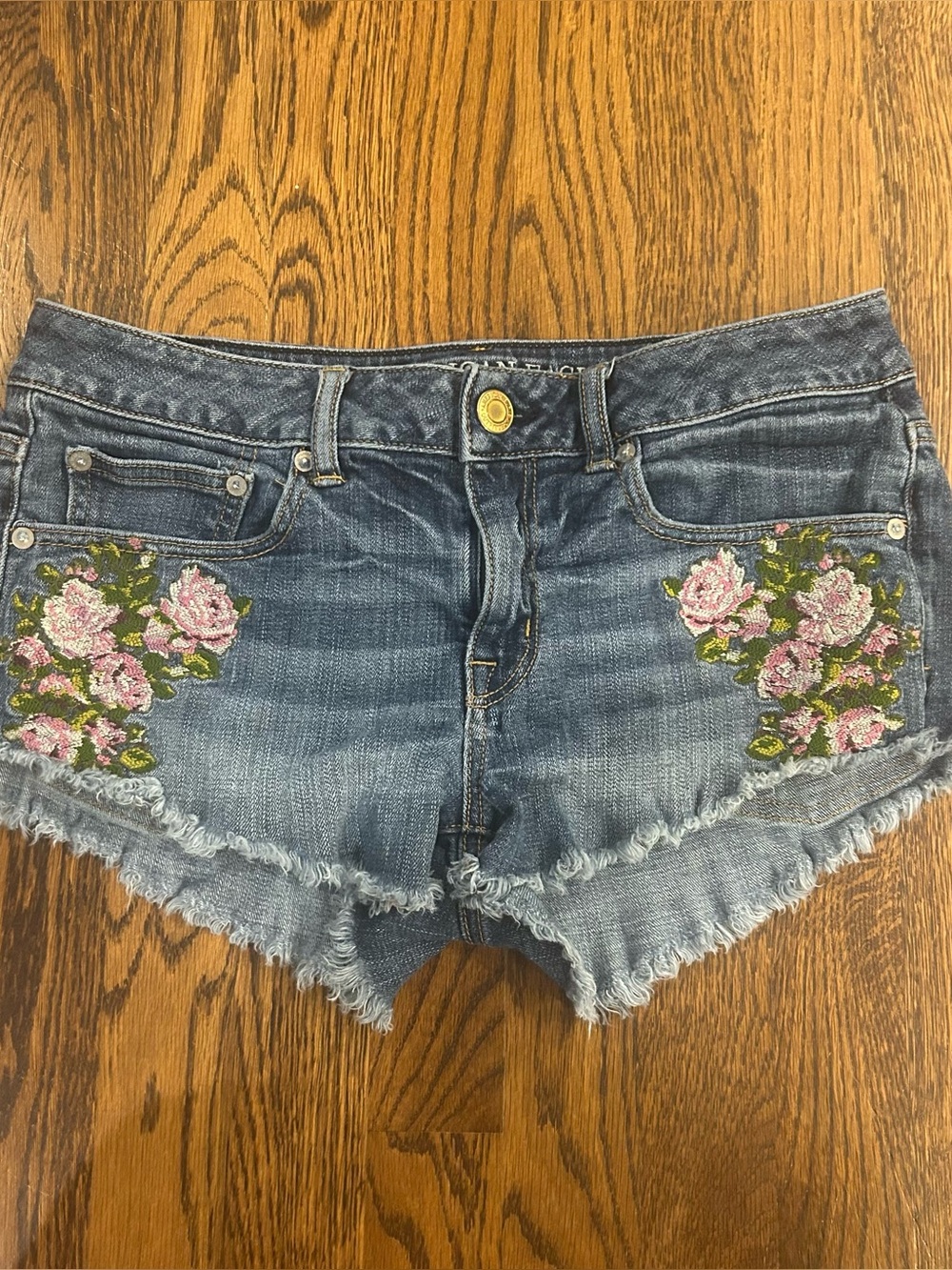 Vintage AE Embroidered Floral Denim Cutoffs